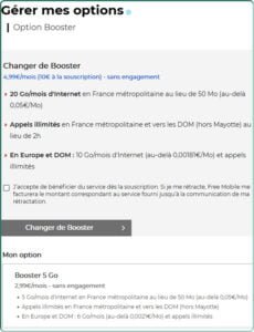 Data 20 Go avec lOption Booster du Forfait Free Mobile à 2 euros