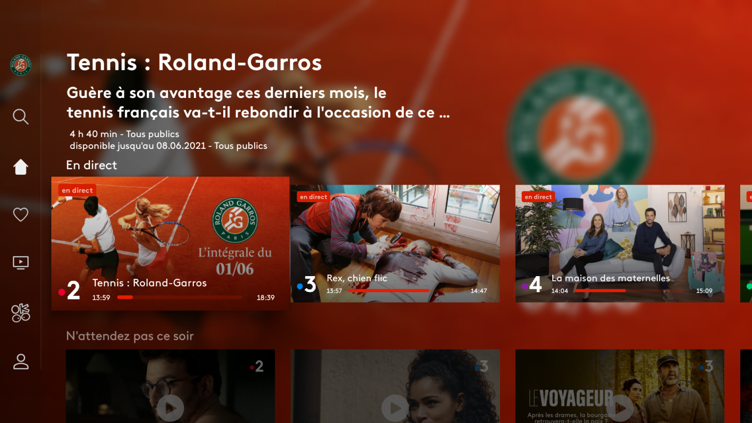Roland-Garros en direct sur France.tv - Actus Free - Les actualités des